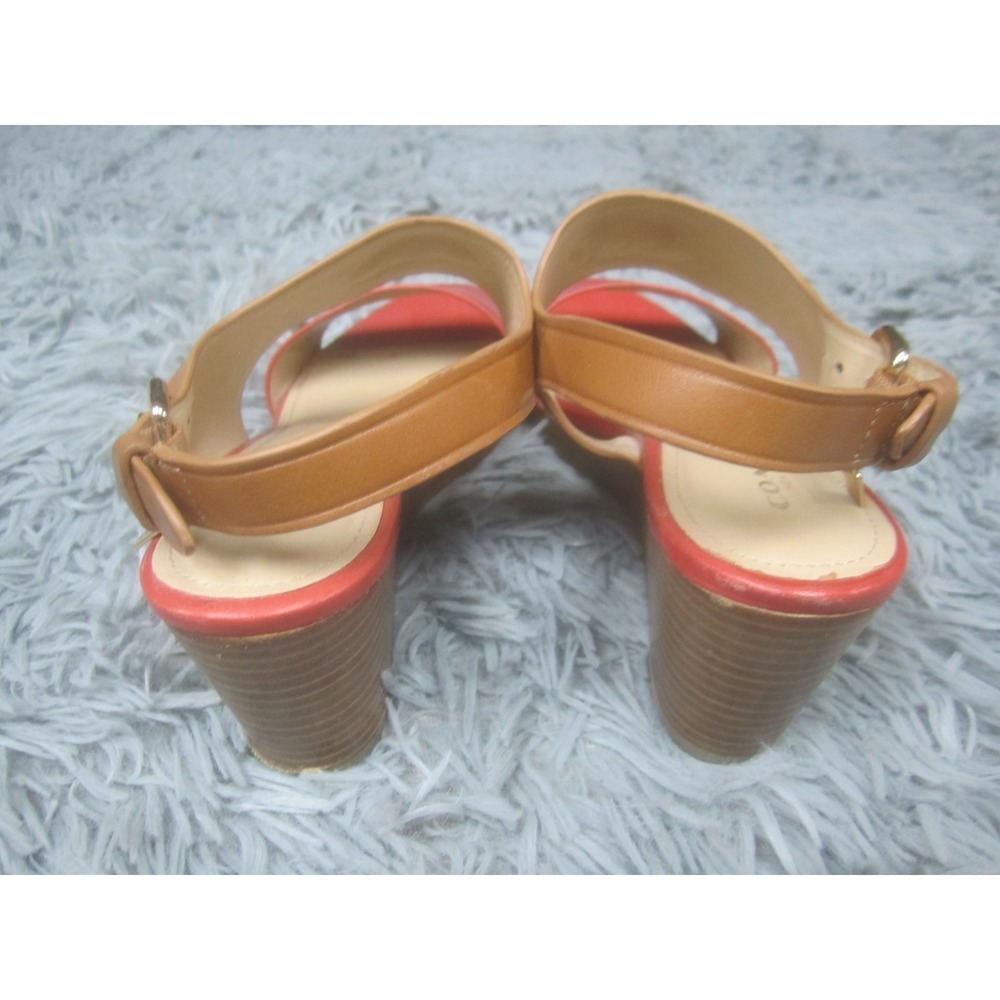COACH Shoes Womens 6.5 B Slingback Sandals Wedge Watermelon Ginger Hendrick - Picture 7 of 16